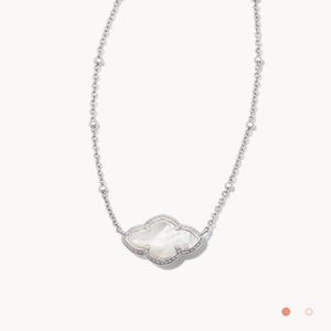 Kendra Scott Abbie silver pendant necklace ivory mother of pearl